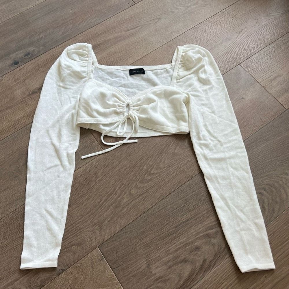 Majorelle Women's White Long Sleeves Crop Top Size Small